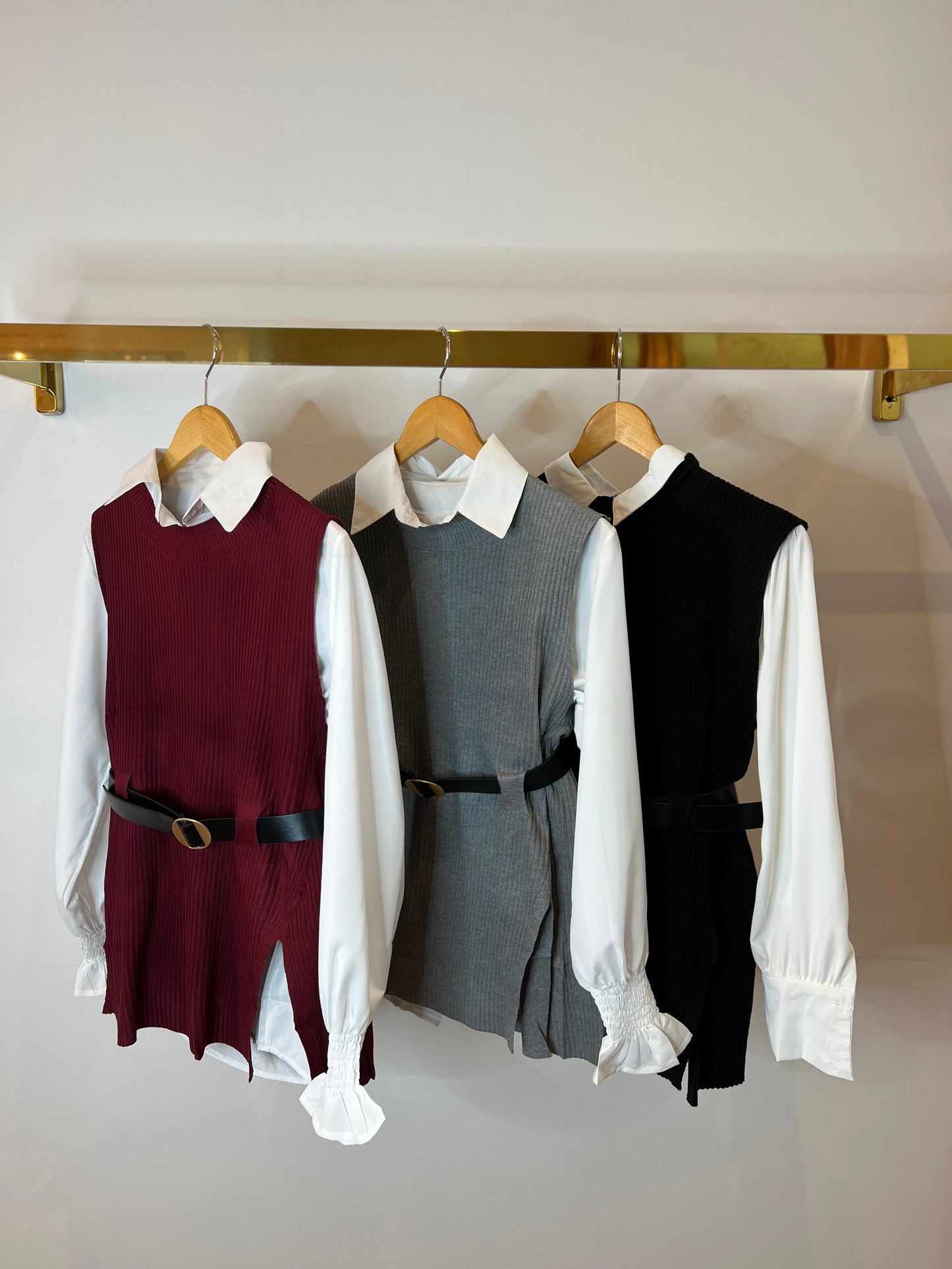 Conjunto Camisa + colete + cinto