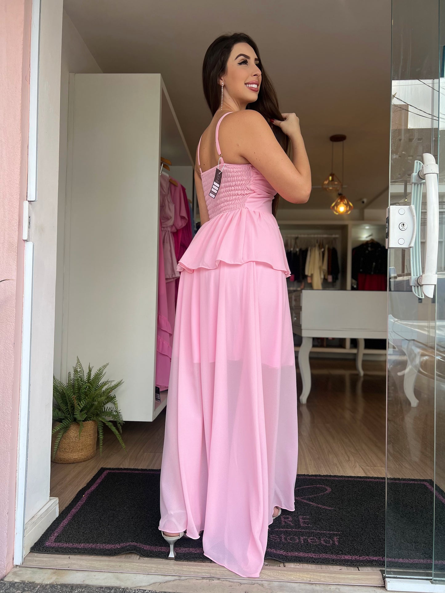 Vestido longo tule