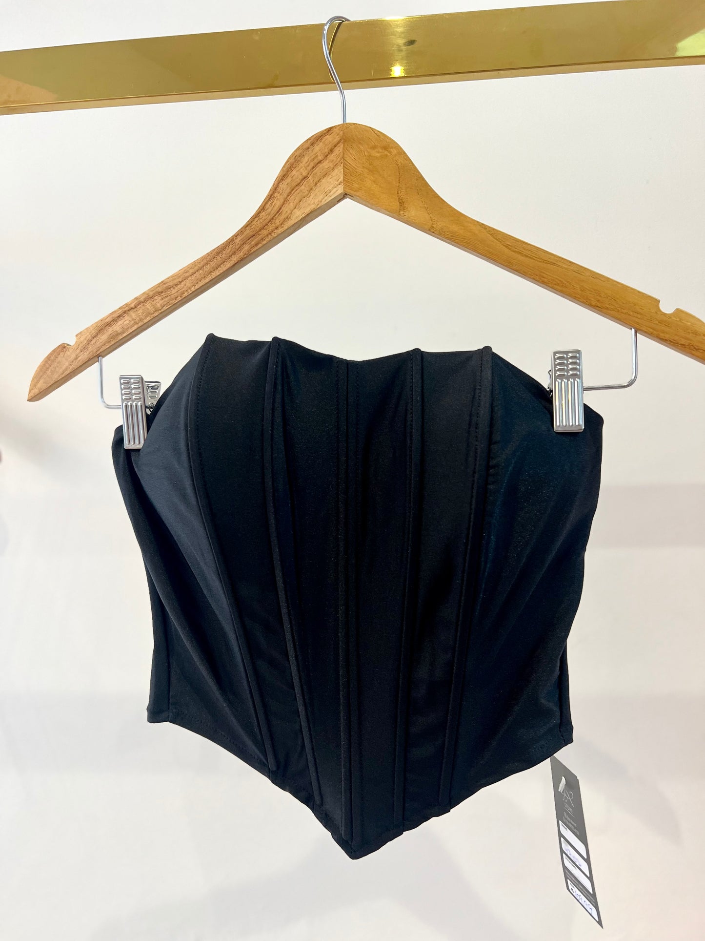 Cropped corset acetinado