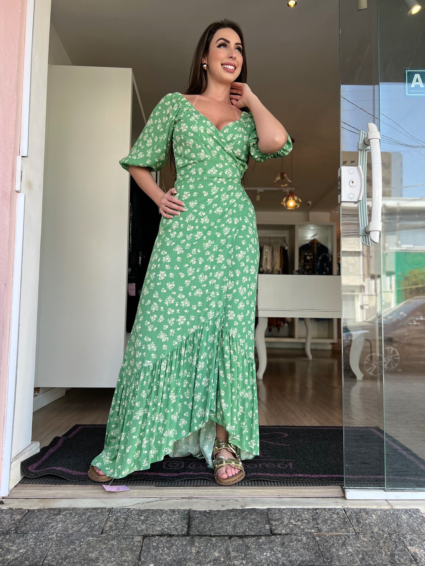 Vestido envelope estampado