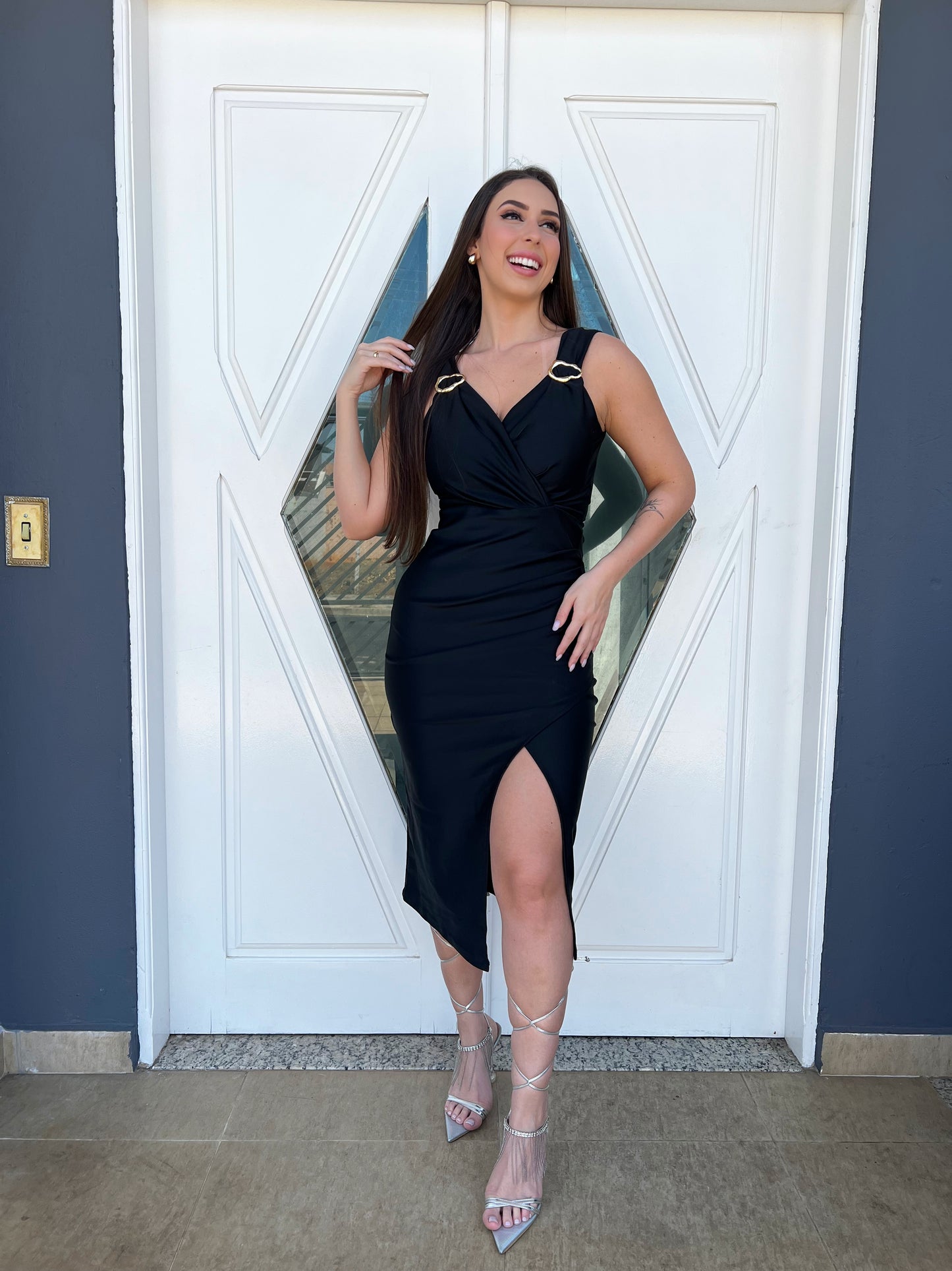 Vestido mídi Prada
