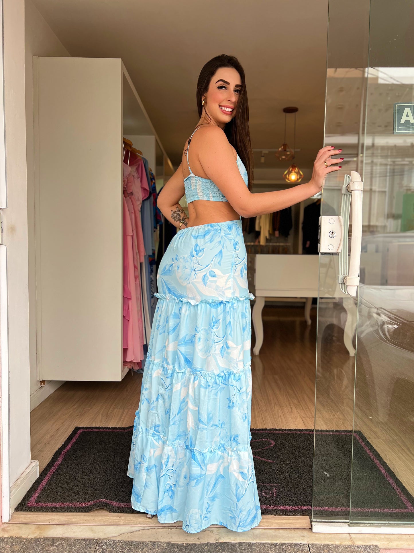 Vestido longo floral