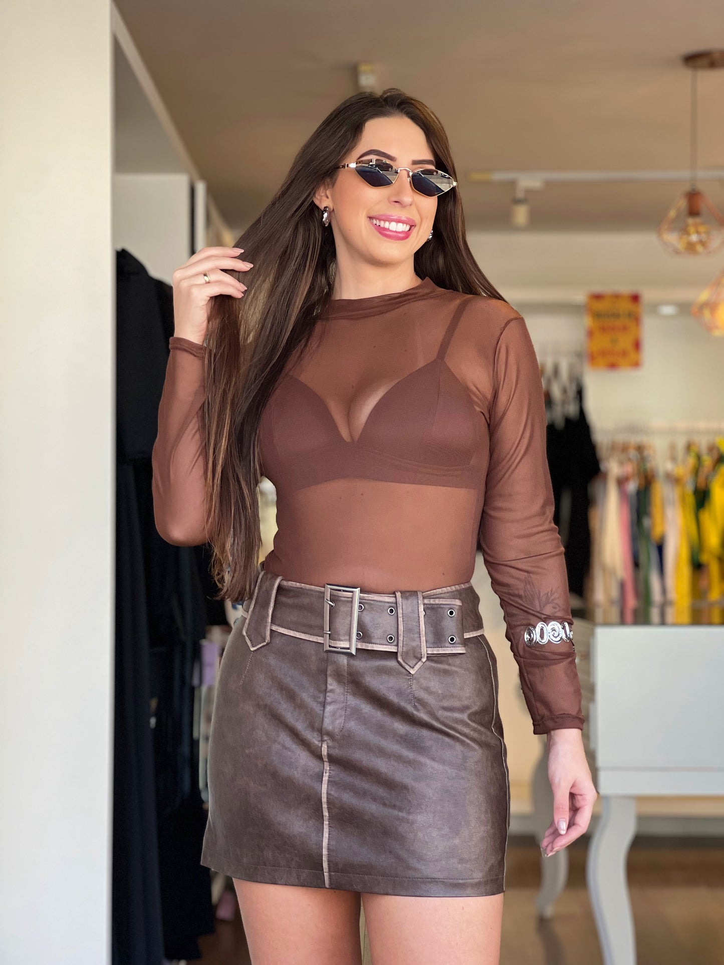 Saia couro premium