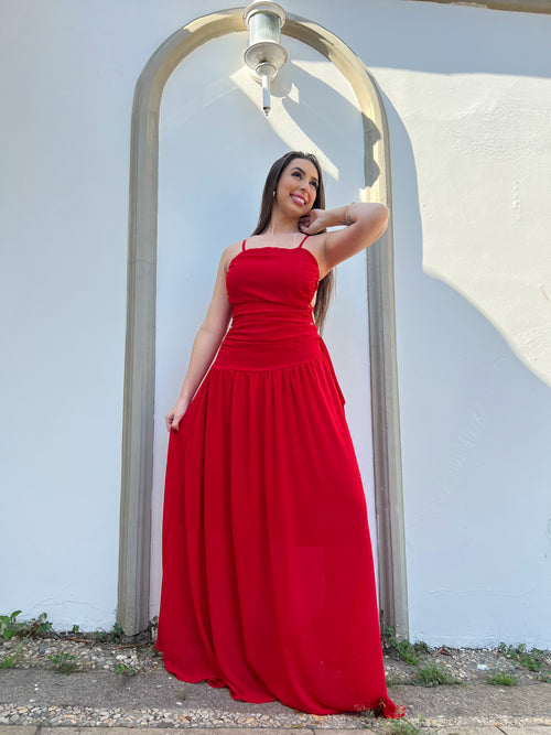 Vestido longo abertura lateral