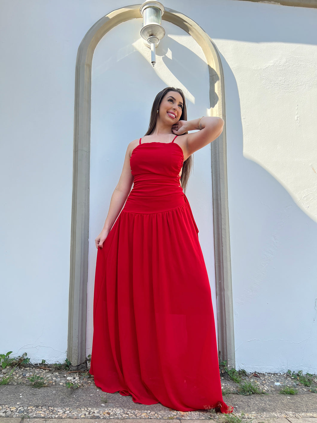 Vestido longo abertura lateral