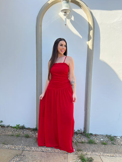 Vestido longo abertura lateral