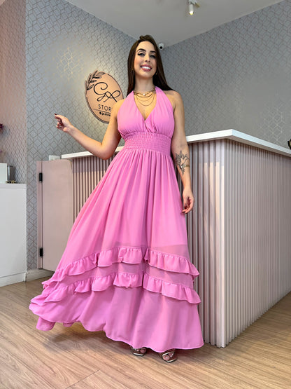 Vestido longo tule elegante