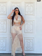 Vestido luxo franjas