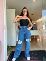 Calça jeans wide leg