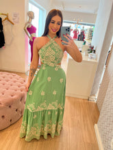 Vestido longo bordado