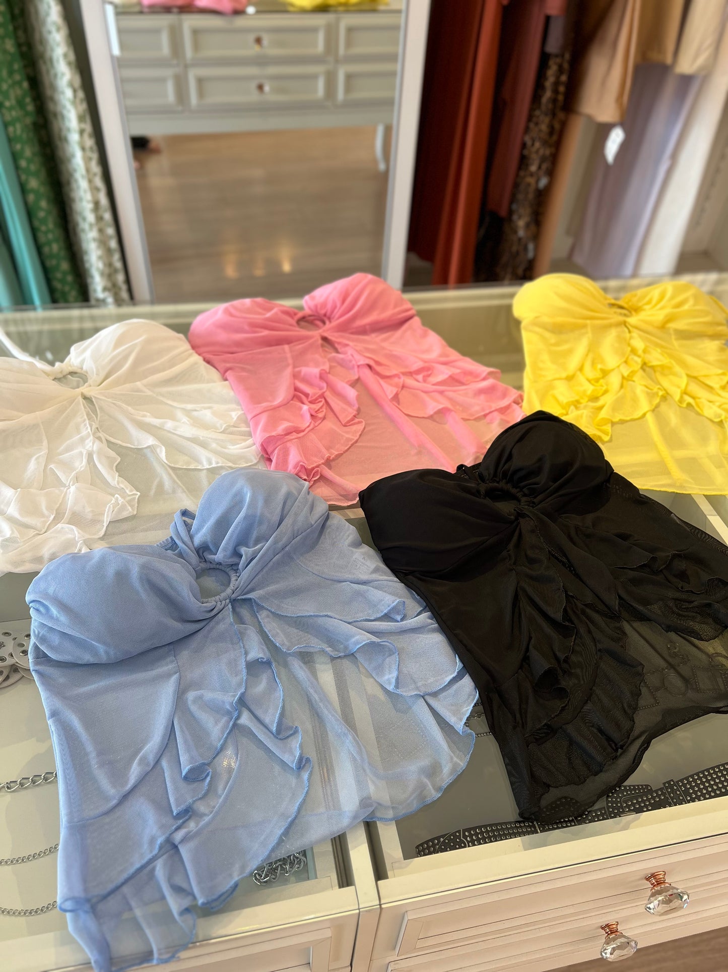 Blusa/Cropped tule