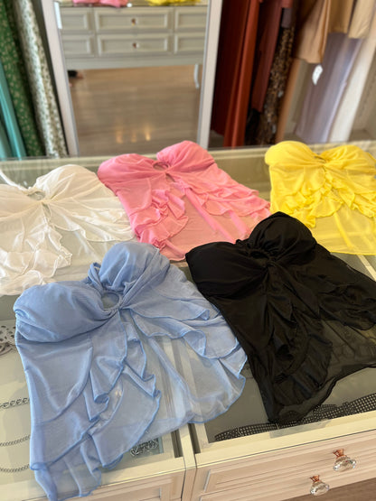 Blusa/Cropped tule