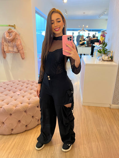 Calça cargo preta