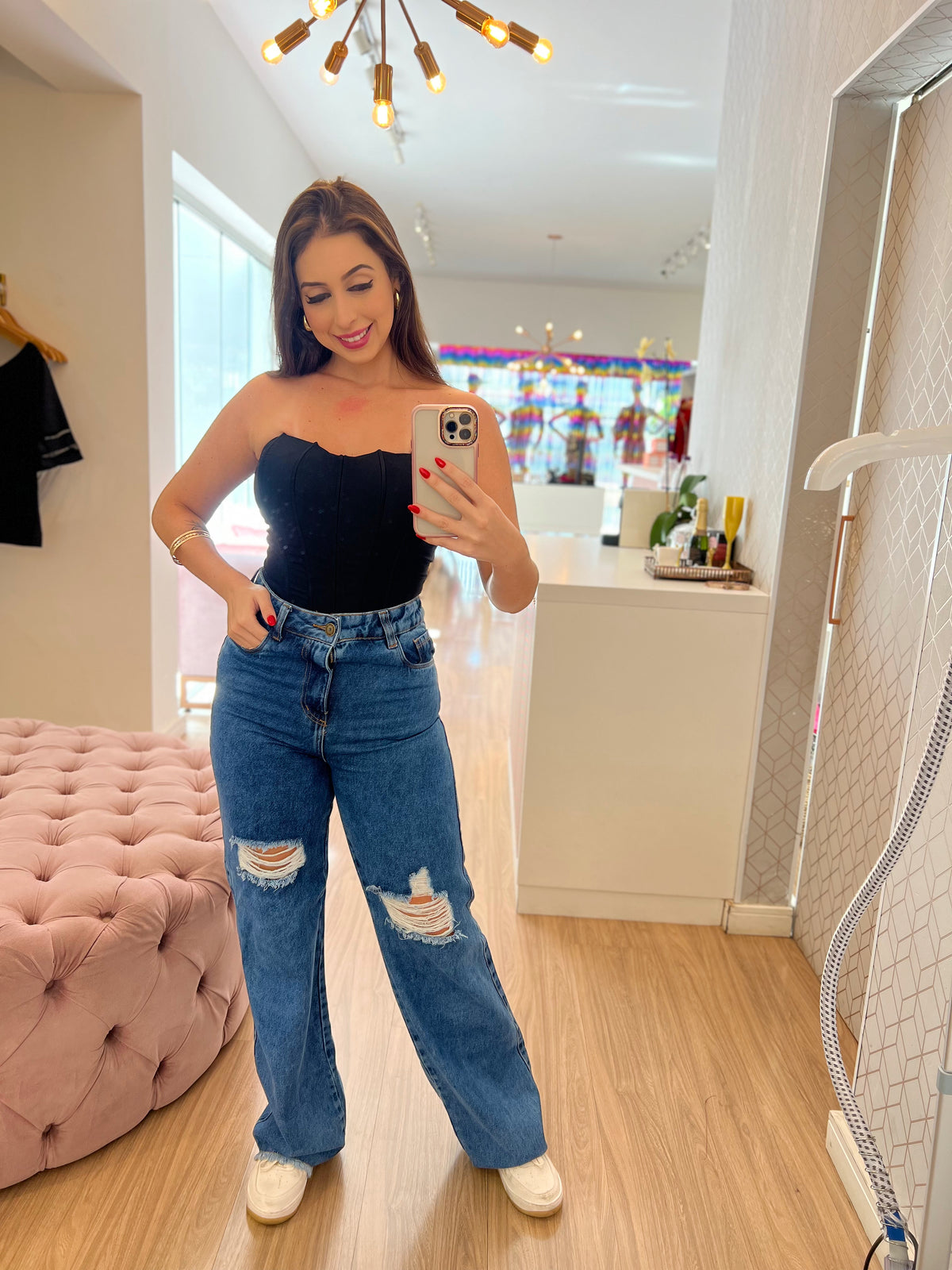 Calça jeans wide leg