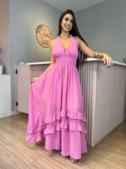 Vestido longo tule elegante
