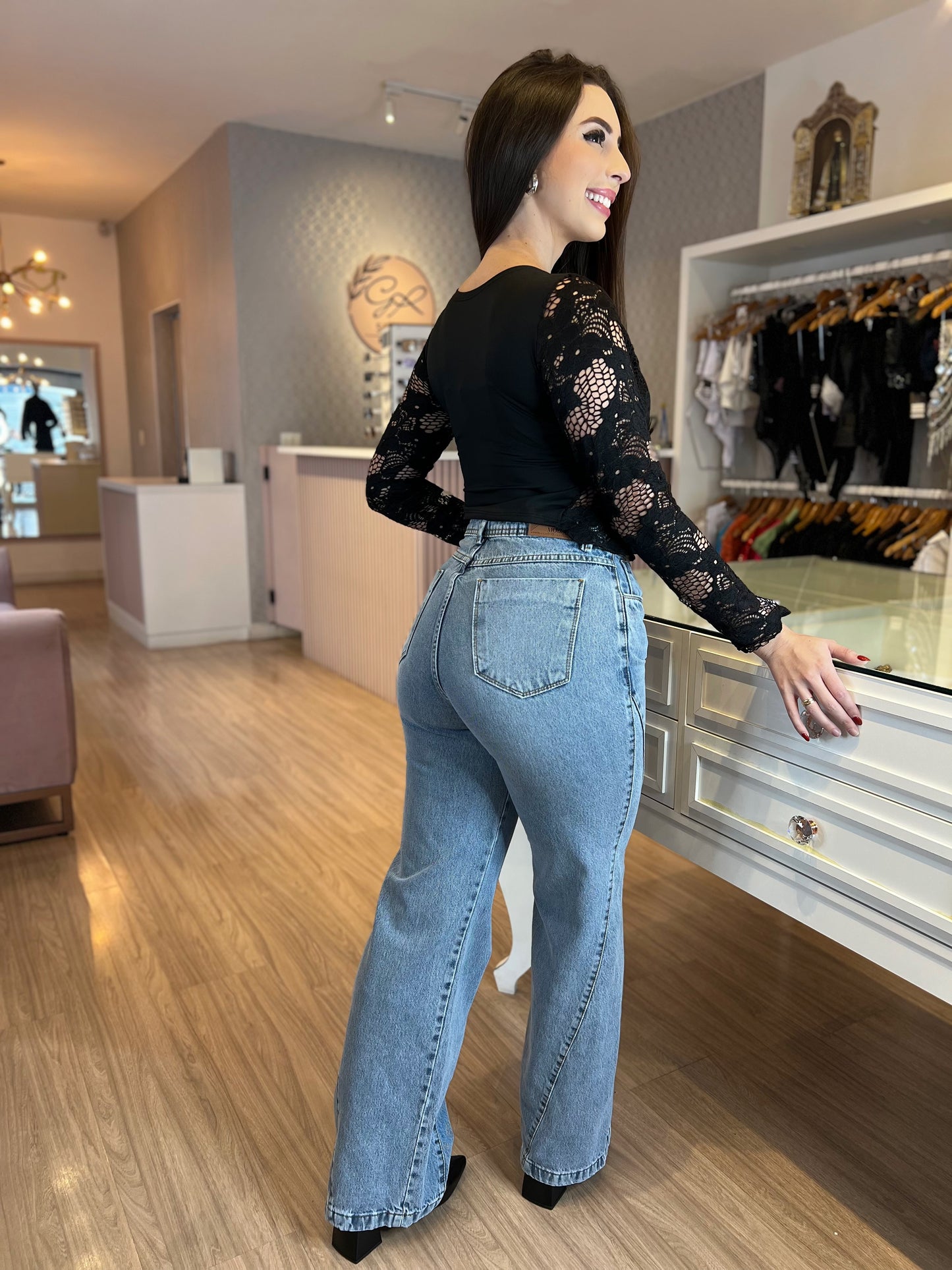 Calça jeans wide leg