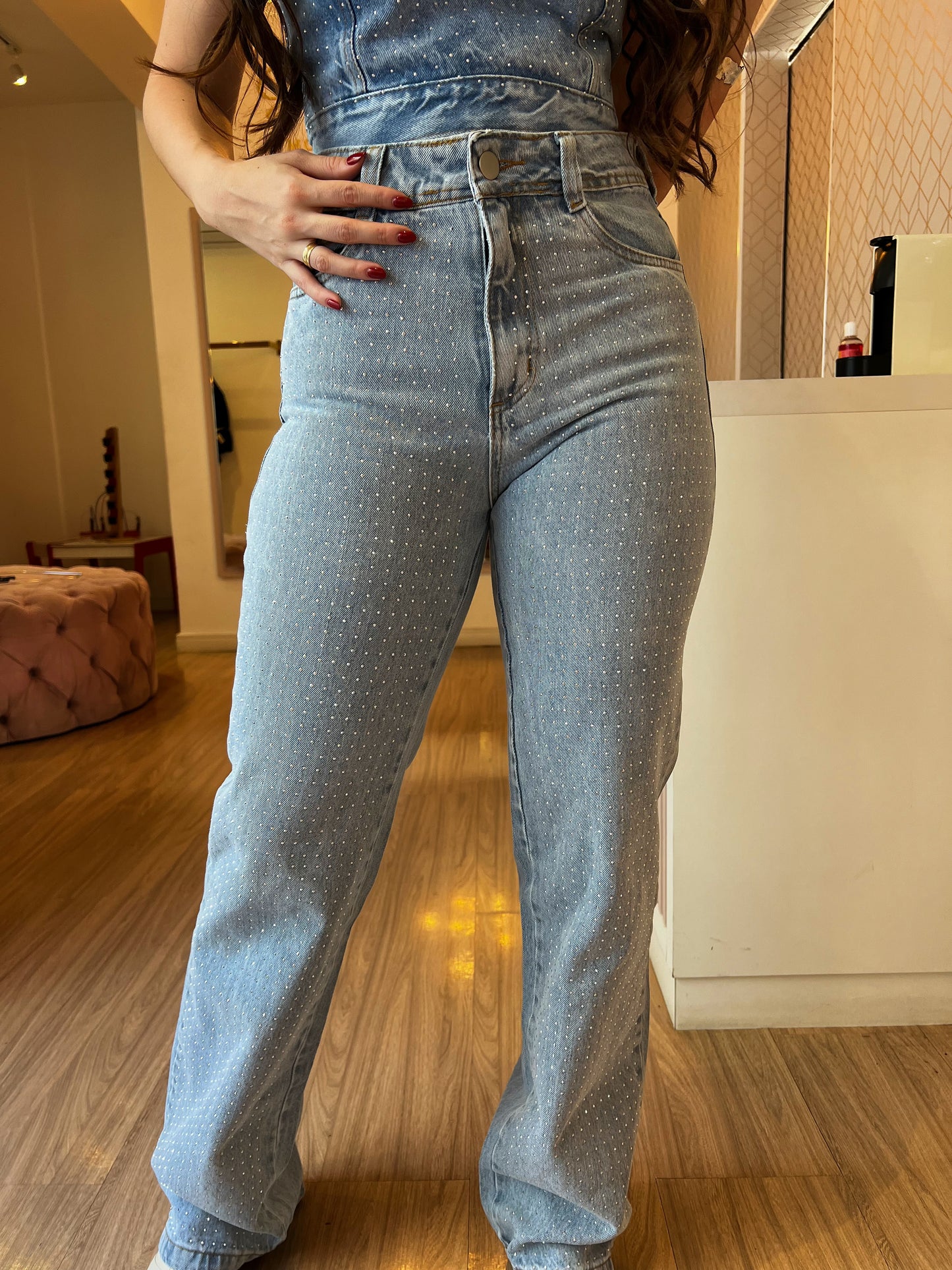 Calça jeans brilho