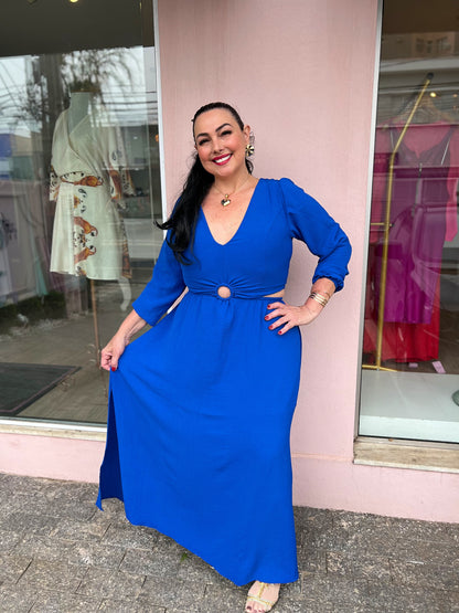 Vestido longo azul