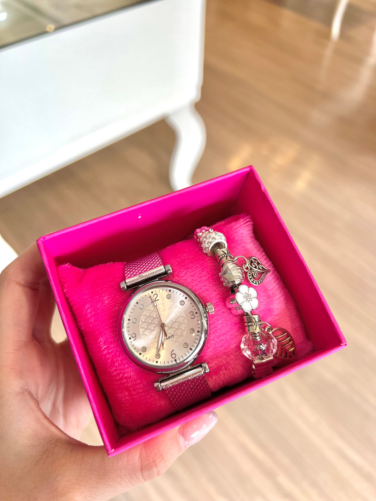 Kit relógio + pulseira