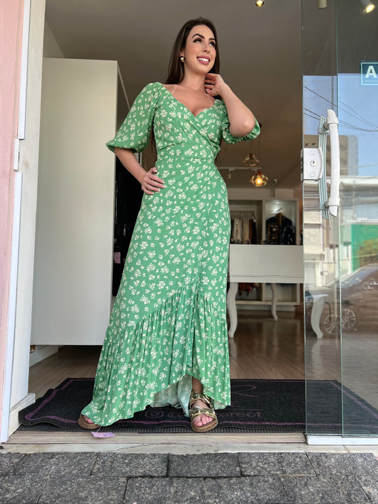 Vestido envelope estampado