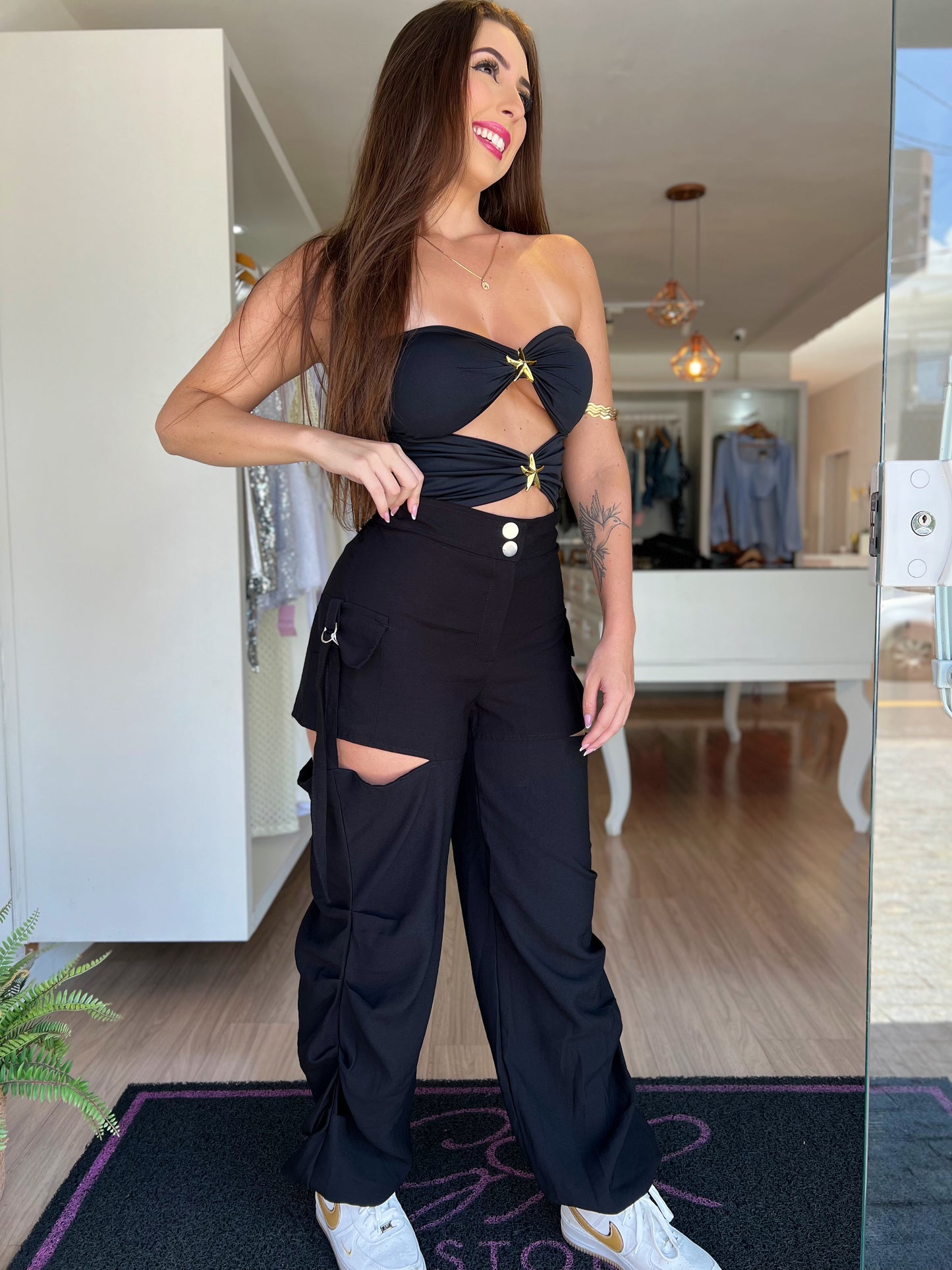 Calça cargo preta
