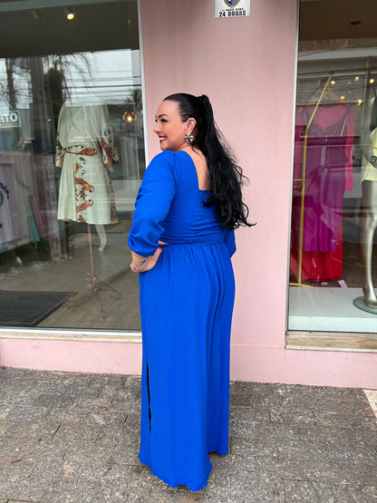 Vestido longo azul