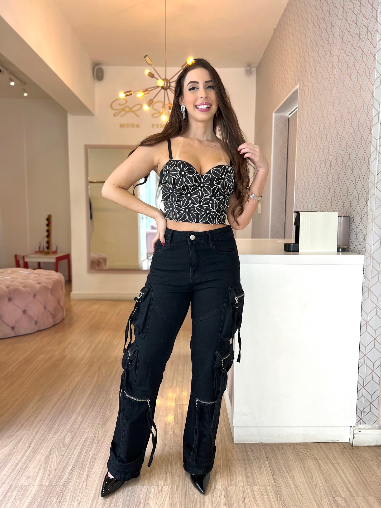 Cropped flores brilho