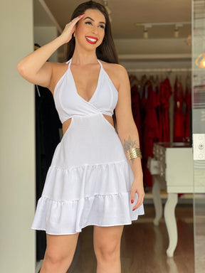 Vestido macaquinho curto branco