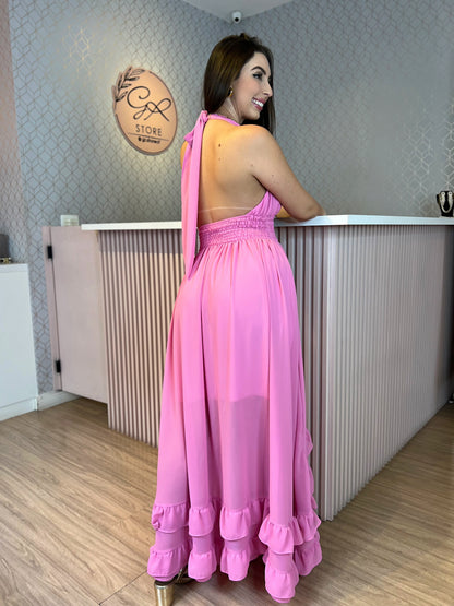 Vestido longo tule elegante