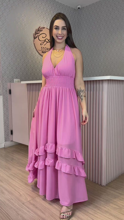 Vestido longo tule elegante